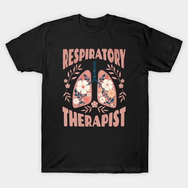 Respiratory therapist, Lungs, floral Lungs, cf, cystic fibrosis, colorful flowers T-Shirt by Collagedream